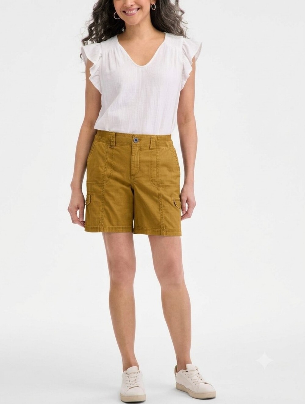 Style & Co Mustard Yellow Cargo Utility Shorts | Size 14W